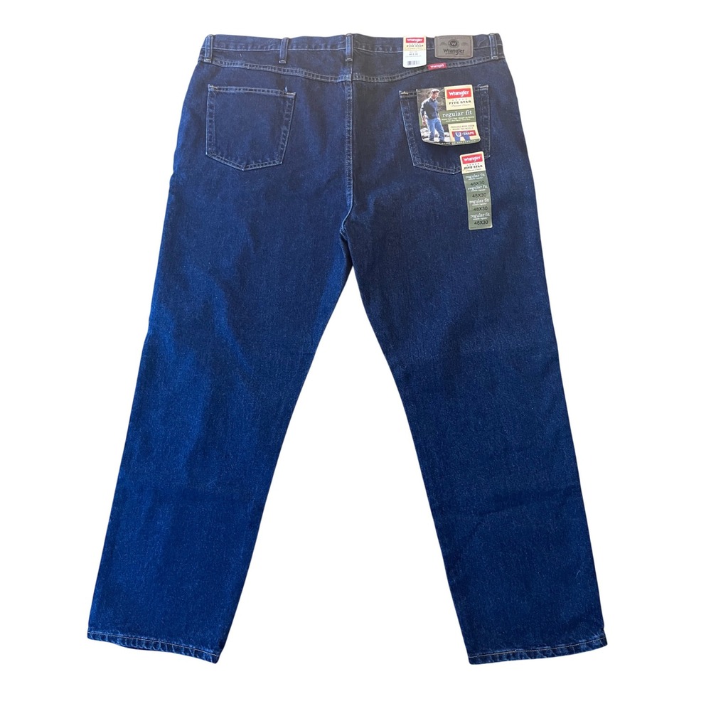 Wrangler Five Star Premium Denim Regular Fit Jeans Blue 48x30 965T1MR NWT